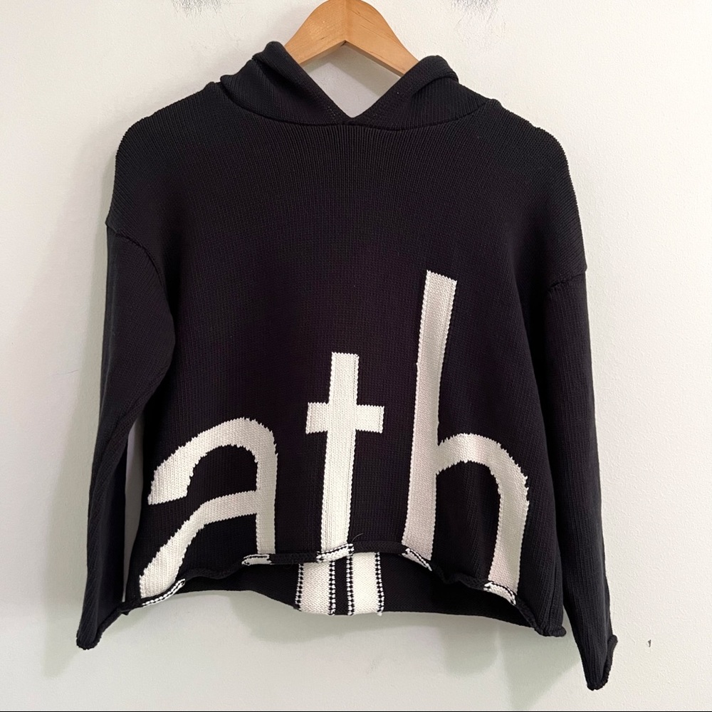 Pinko Black and White Logo Hoodie Sweater